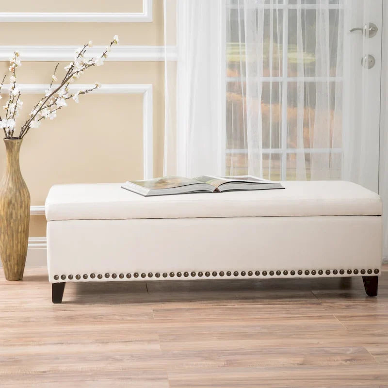 Banc ottoman de rangement en tissu Isra par Christopher Knight Home