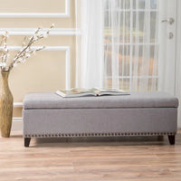 Banc ottoman de rangement en tissu Isra par Christopher Knight Home