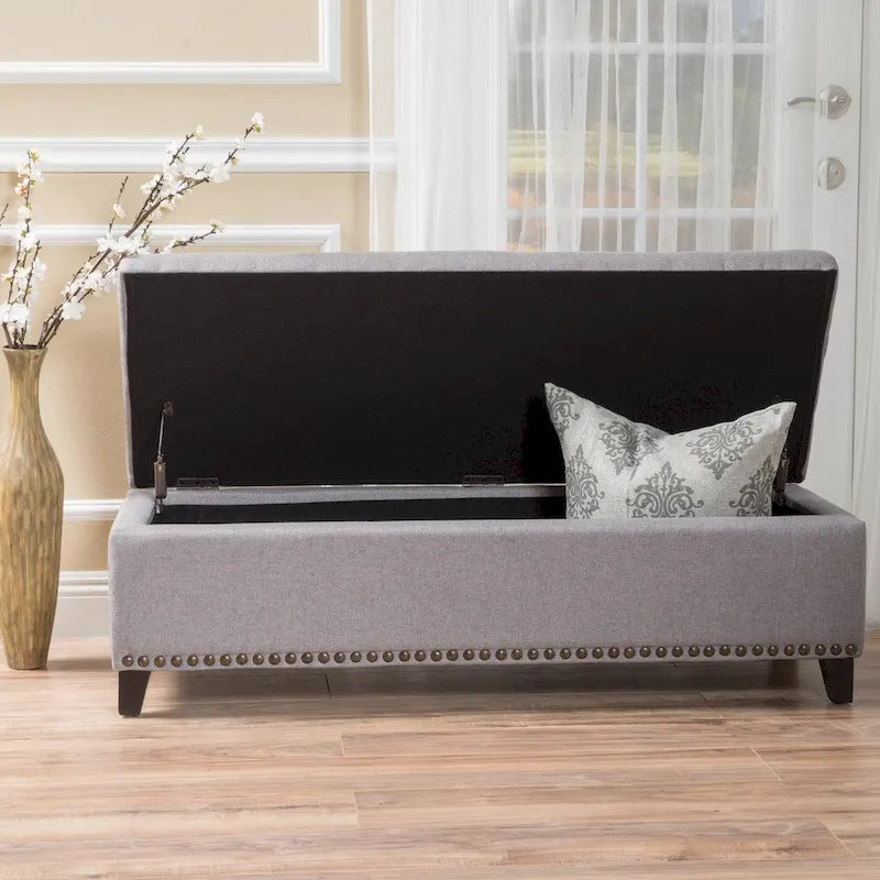 Banc ottoman de rangement en tissu Isra par Christopher Knight Home