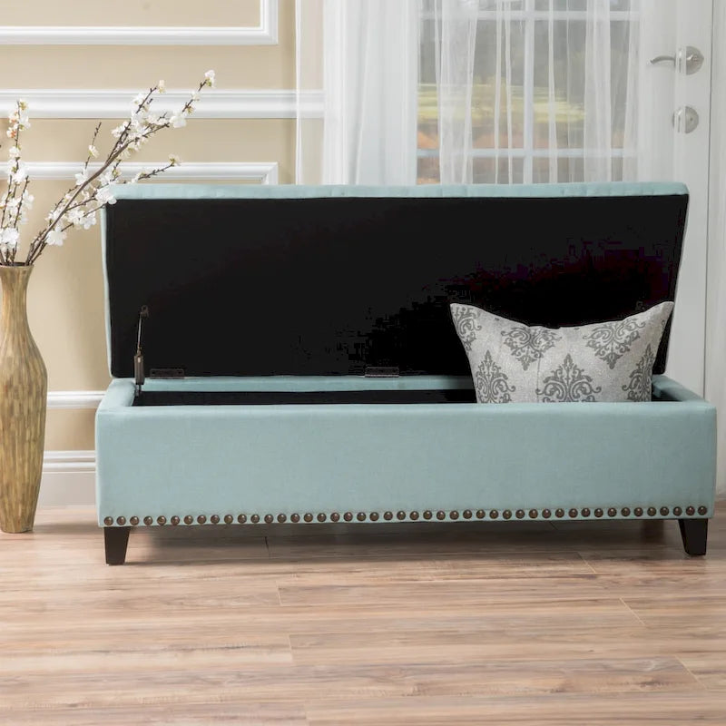 Banc ottoman de rangement en tissu Isra par Christopher Knight Home