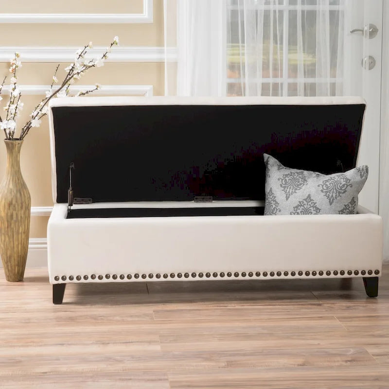 Banc ottoman de rangement en tissu Isra par Christopher Knight Home
