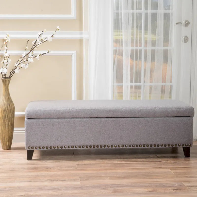 Banc ottoman de rangement en tissu Isra par Christopher Knight Home