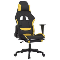 vidaXL Chaise de jeu avec repose-pieds, noir et jaune, tissu