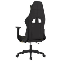 vidaXL Chaise de jeu avec repose-pieds, noir et jaune, tissu