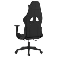 vidaXL Chaise de massage gaming avec repose-pieds, noir et crème, tissu