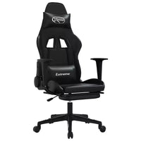 vidaXL Fauteuil de massage Gaming avec repose-pieds, Noir, Similicuir