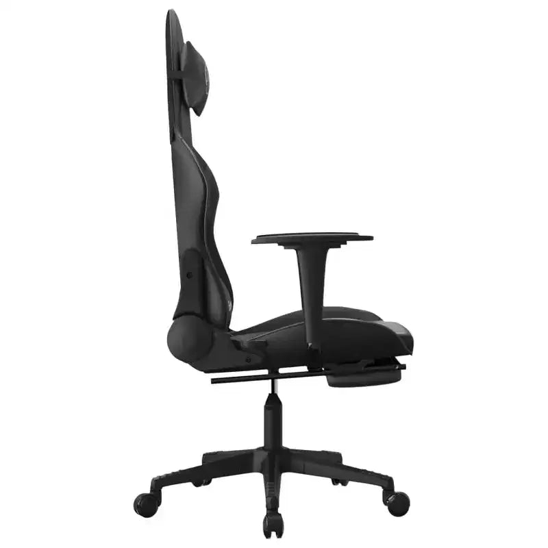 vidaXL Fauteuil de massage Gaming avec repose-pieds, Noir, Similicuir