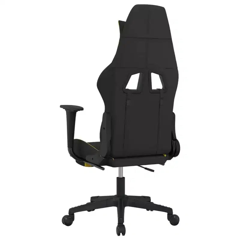 Chaise gaming de massage vidaXL avec repose-pieds, noir et jaune, tissu