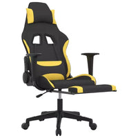 Chaise gaming de massage vidaXL avec repose-pieds, noir et jaune, tissu