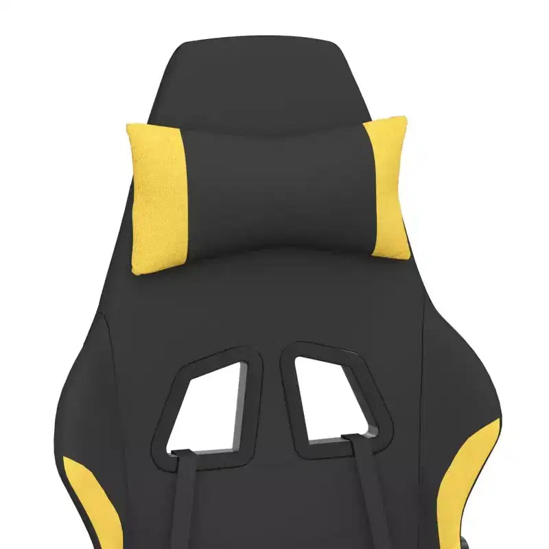 Chaise gaming de massage vidaXL avec repose-pieds, noir et jaune, tissu