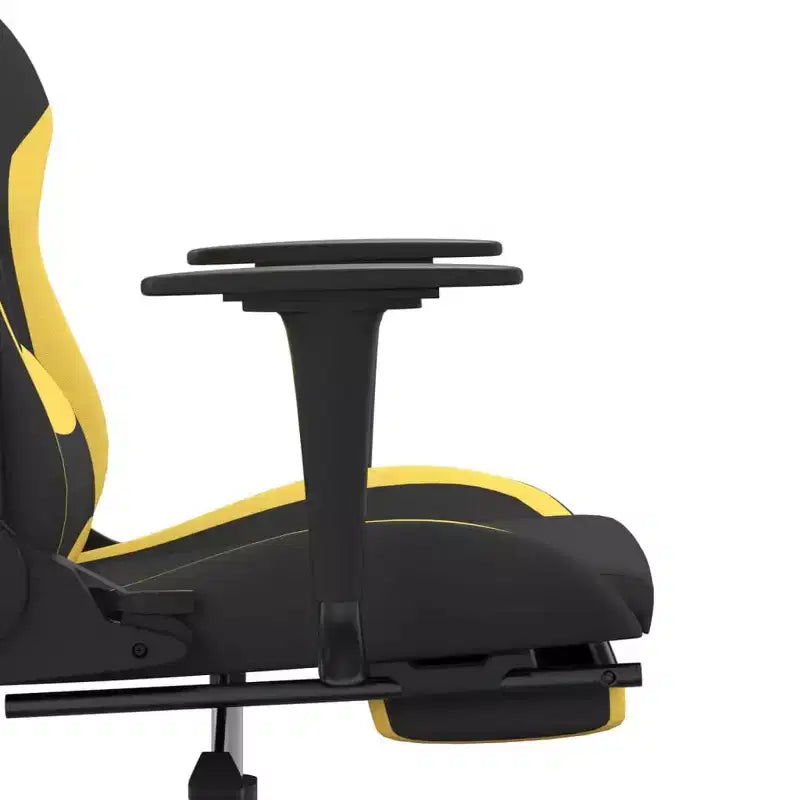 Chaise gaming de massage vidaXL avec repose-pieds, noir et jaune, tissu