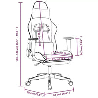 vidaXL Fauteuil de jeu de massage avec repose-pieds, noir et vert, similicuir