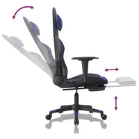 Chaise gaming vidaXL avec repose-pieds, noir et bleu, similicuir