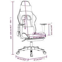 Chaise gaming vidaXL avec repose-pieds, noir et bleu, similicuir