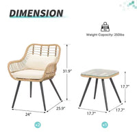 Sunsitt Ensemble bistrot de conversation 3 pièces pour patio extérieur