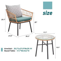 Sunsitt Ensemble bistrot de conversation 3 pièces pour patio extérieur