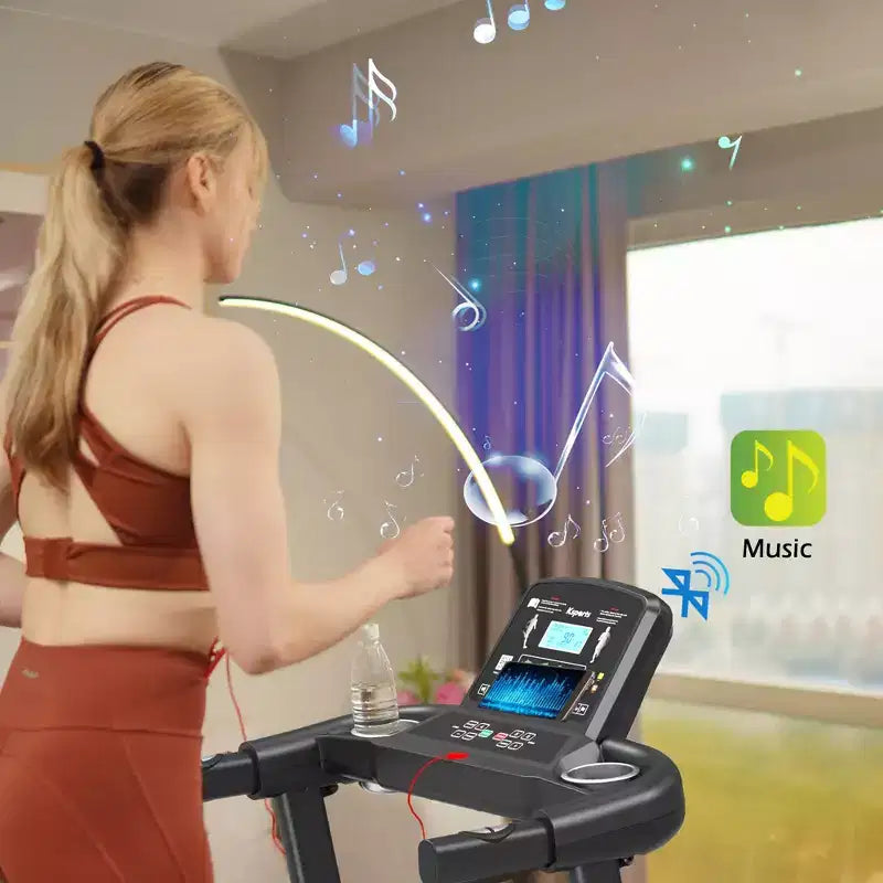 Tapis de course électrique multifonctionnel Ksports pour la maison, entraînement cardio et force avec tapis pour abdominaux, sangle pour sit-ups et inclinaison réglable