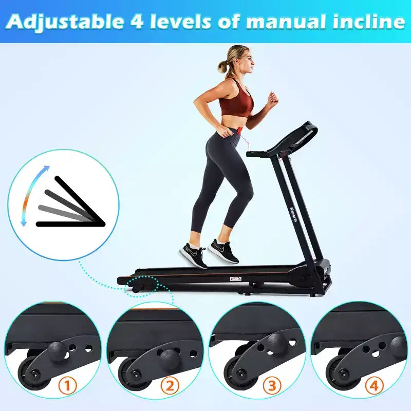 Tapis de course électrique multifonctionnel Ksports pour la maison, entraînement cardio et force avec tapis pour abdominaux, sangle pour sit-ups et inclinaison réglable