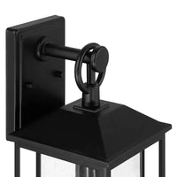 John Timberland Califa 20 Applique Murale d'Extérieur Traditionnelle Haute pour Porche, Maison, Extérieur, Étanche, Noire avec Abat-Jour en Verre Transparent