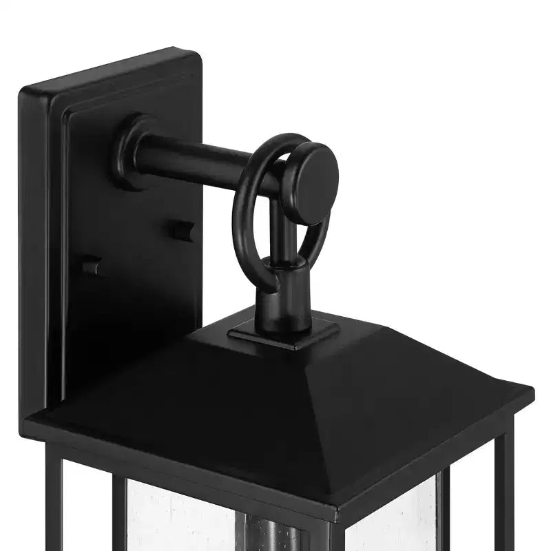 John Timberland Califa 20 Applique Murale d'Extérieur Traditionnelle Haute pour Porche, Maison, Extérieur, Étanche, Noire avec Abat-Jour en Verre Transparent