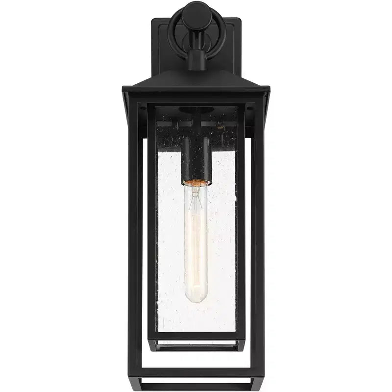 John Timberland Califa 20 Applique Murale d'Extérieur Traditionnelle Haute pour Porche, Maison, Extérieur, Étanche, Noire avec Abat-Jour en Verre Transparent