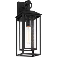 John Timberland Califa 20 Applique Murale d'Extérieur Traditionnelle Haute pour Porche, Maison, Extérieur, Étanche, Noire avec Abat-Jour en Verre Transparent