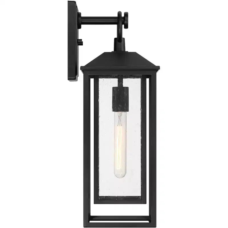 John Timberland Califa 20 Applique Murale d'Extérieur Traditionnelle Haute pour Porche, Maison, Extérieur, Étanche, Noire avec Abat-Jour en Verre Transparent