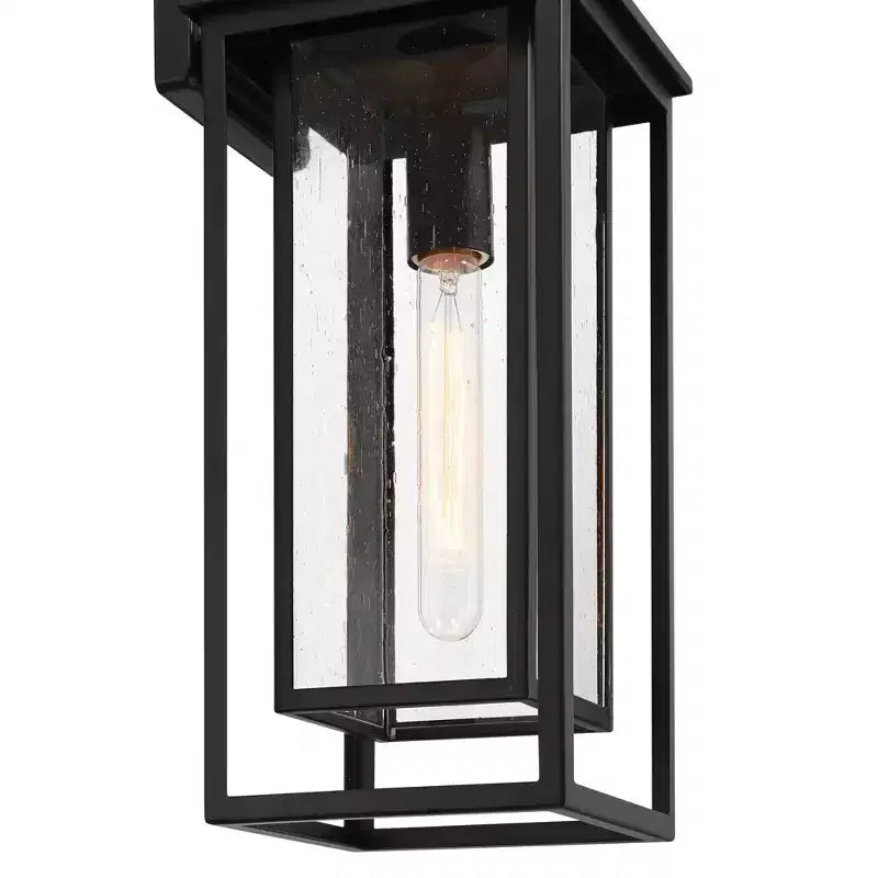 John Timberland Califa 20 Applique Murale d'Extérieur Traditionnelle Haute pour Porche, Maison, Extérieur, Étanche, Noire avec Abat-Jour en Verre Transparent