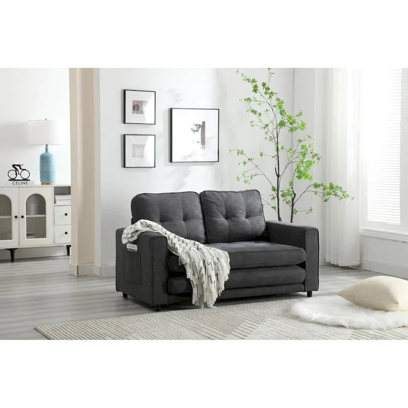 Canapé-lit convertible 3 plis en velours moelleux – 31,10 x 55,00 x 31,00