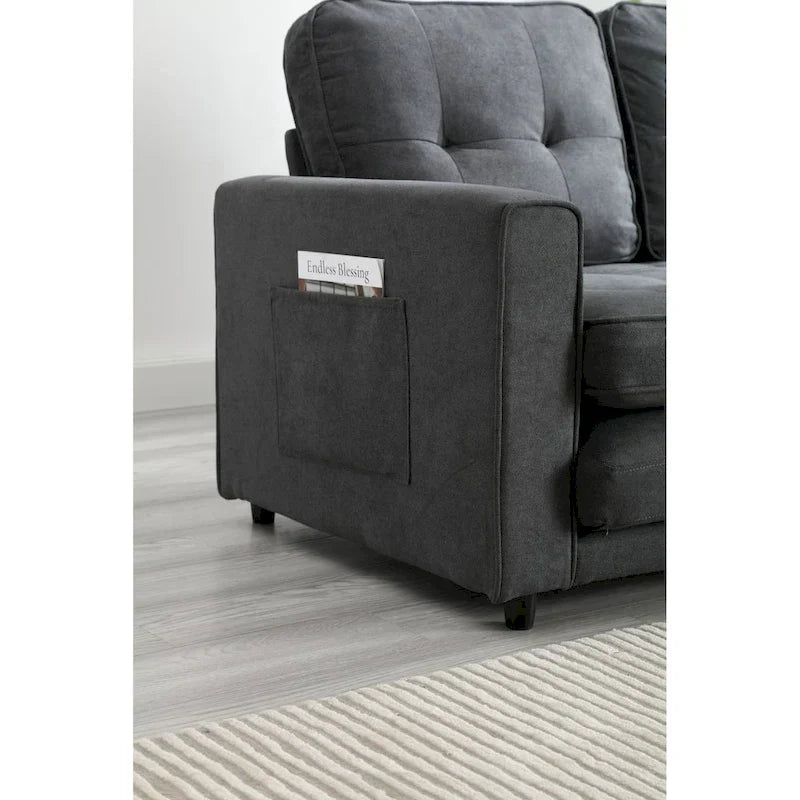 Canapé-lit convertible 3 plis en velours moelleux – 31,10 x 55,00 x 31,00
