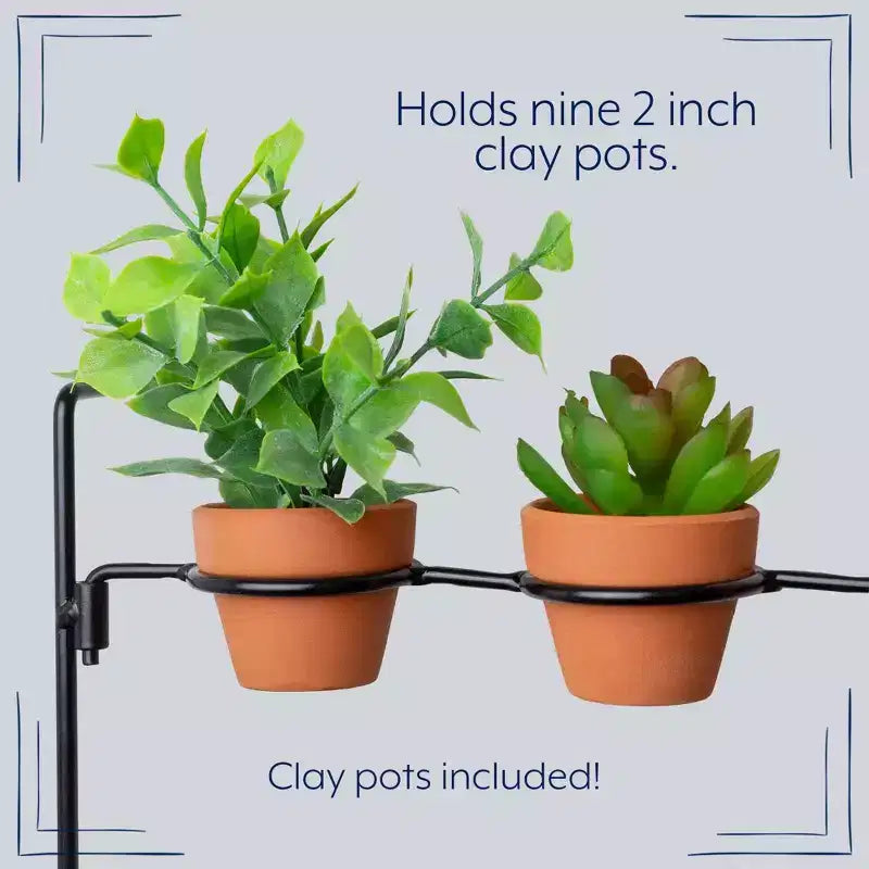 AuldHome Design Support suspendu pour mini pots en terre cuite 2, support de pots à grille 3x3 pour plantes et usage décoratif