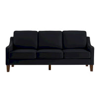 Canapé moderne 3 places avec accoudoir creusé et pieds en bois - 29.00 x 74.00 x 34.25