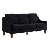 Canapé moderne 3 places avec accoudoir creusé et pieds en bois - 29.00 x 74.00 x 34.25