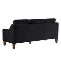 Canapé moderne 3 places avec accoudoir creusé et pieds en bois - 29.00 x 74.00 x 34.25
