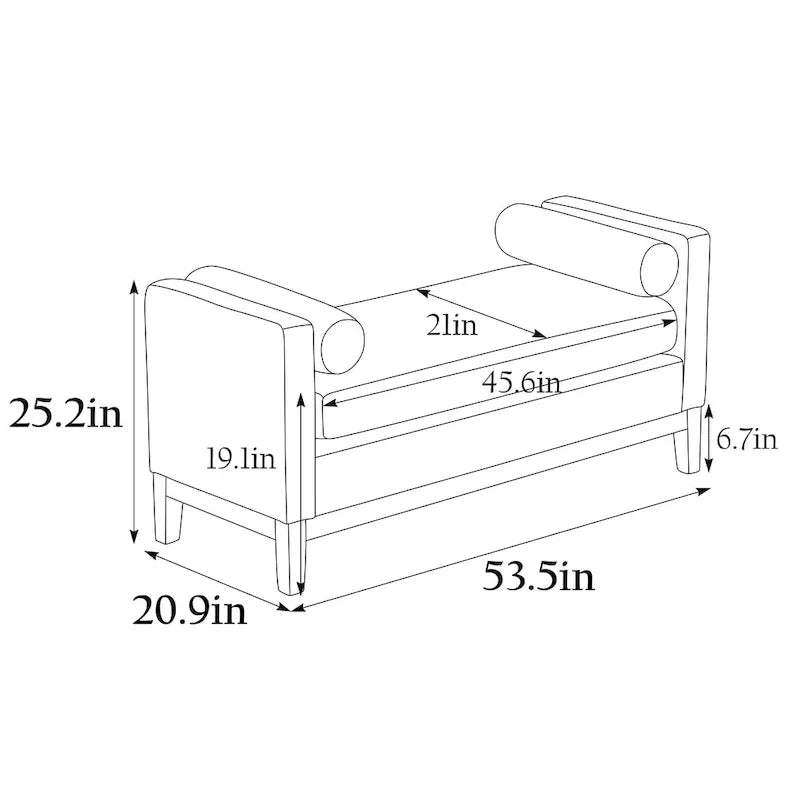 Banc rembourré élégant à côtés hauts