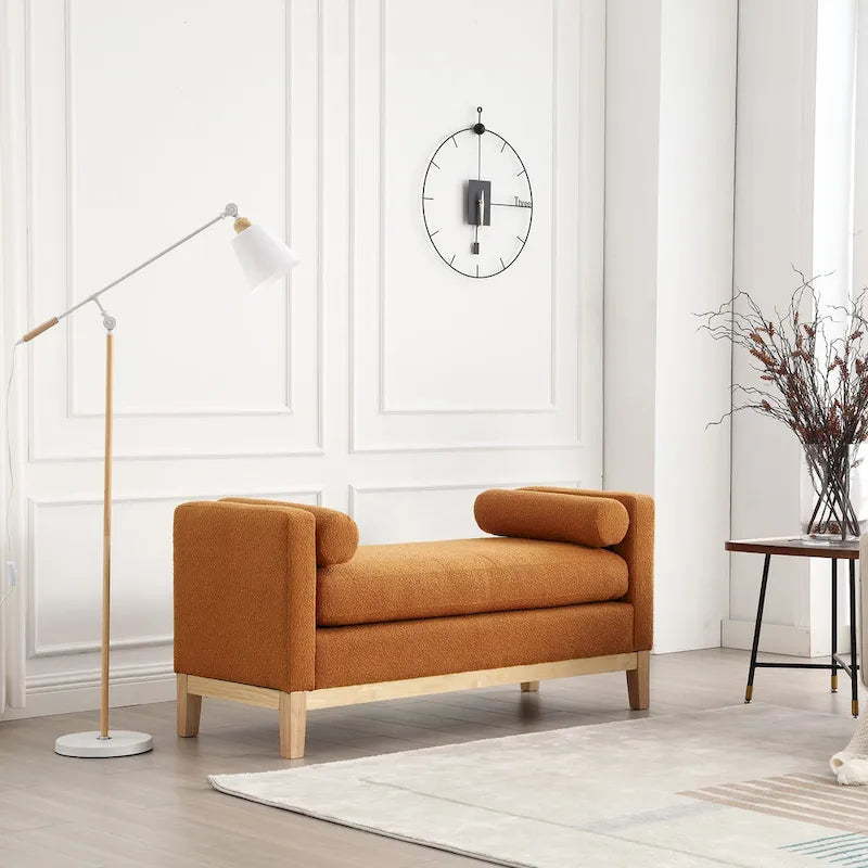Banc rembourré élégant à côtés hauts