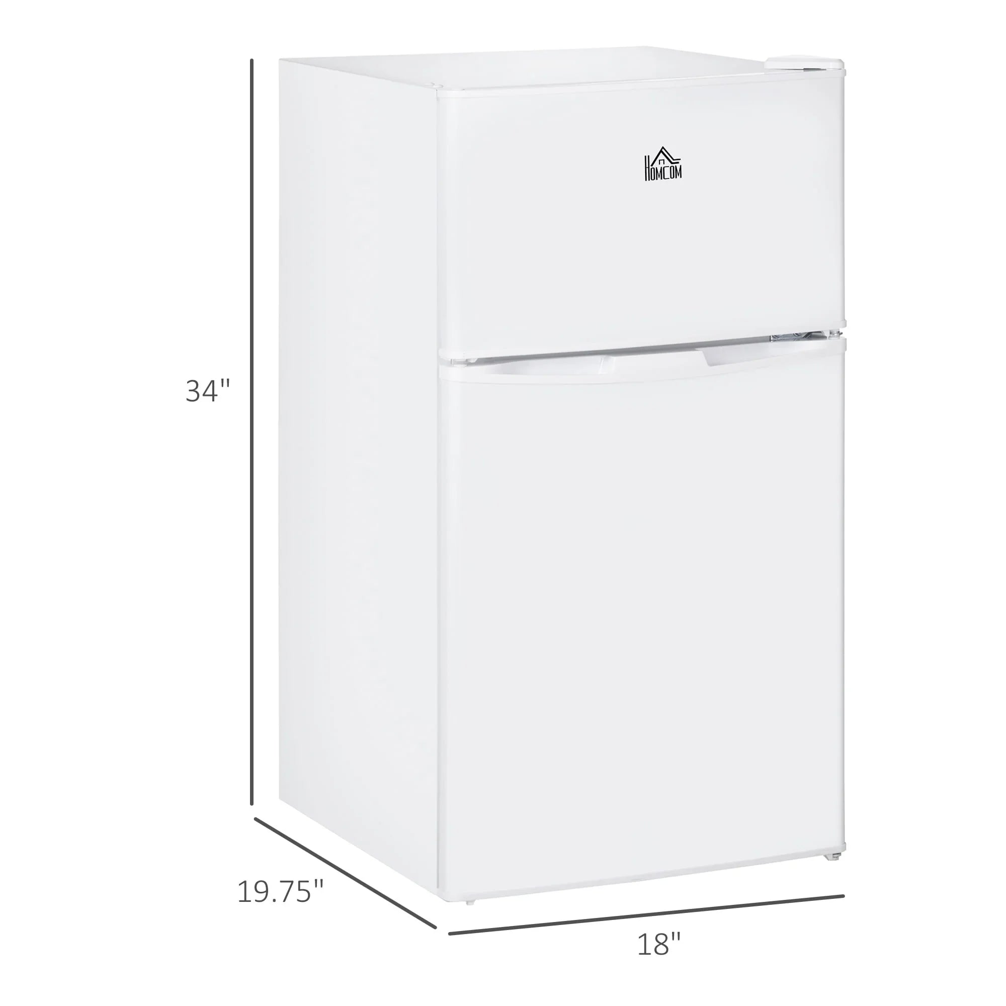 HOMCOM Mini-réfrigérateur double porte avec congélateur, réfrigérateur compact 3.2 pi³ avec étagère réglable, thermostat réglable