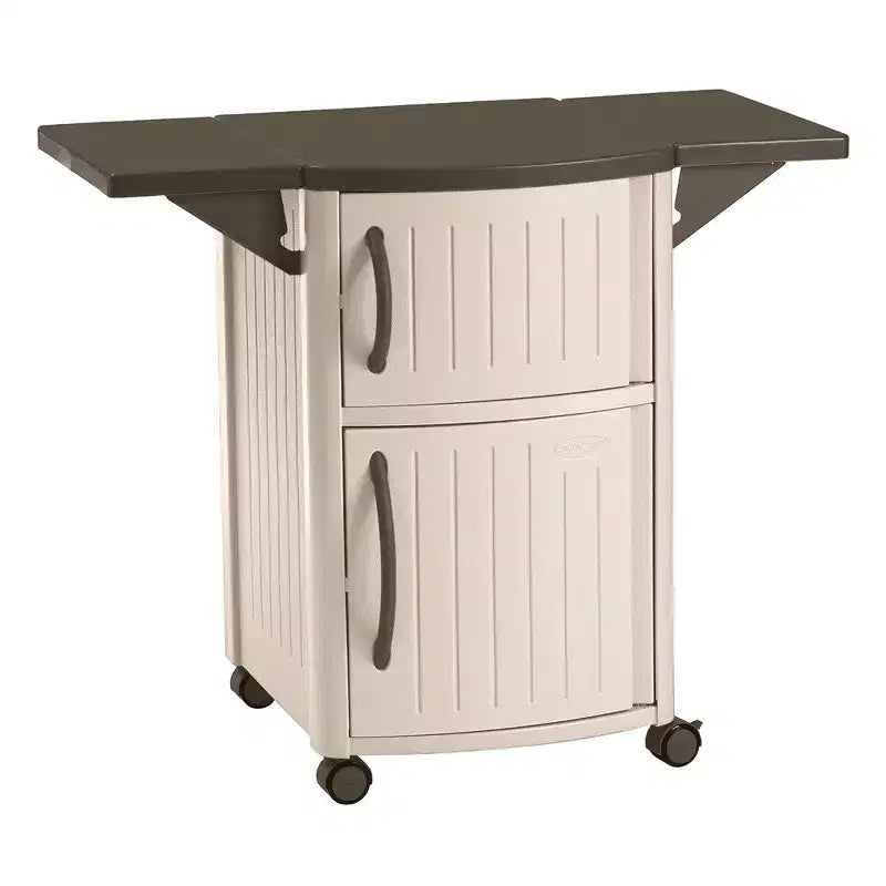 Suncast DCP2000 Table de préparation et de service portative pour patio extérieur avec armoire