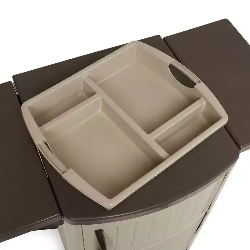 Suncast DCP2000 Table de préparation et de service portative pour patio extérieur avec armoire