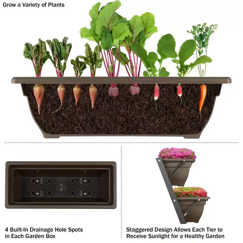 Pure Garden Carrés potagers surélevés rectangulaires en acier, jardinières extérieures