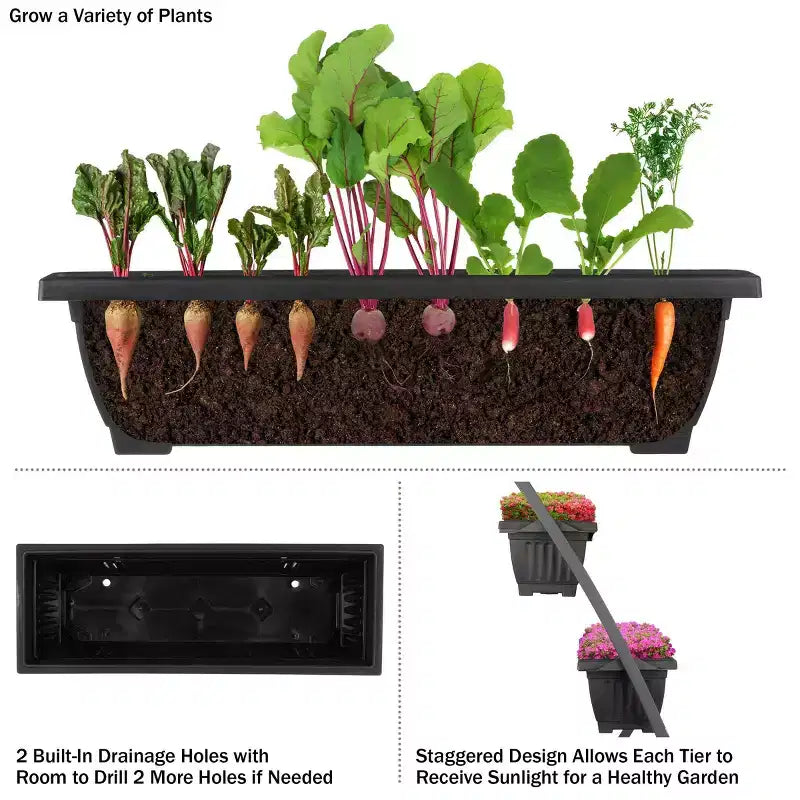 Pure Garden Carrés potagers surélevés rectangulaires en acier, jardinières extérieures