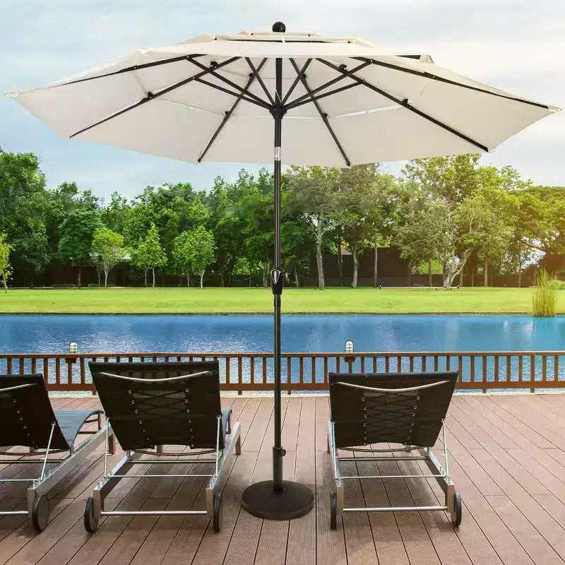 Pure Garden Base de parasol de patio extérieur, noir
