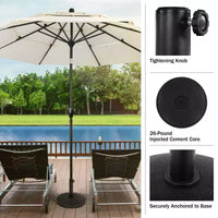 Pure Garden Base de parasol de patio extérieur, noir