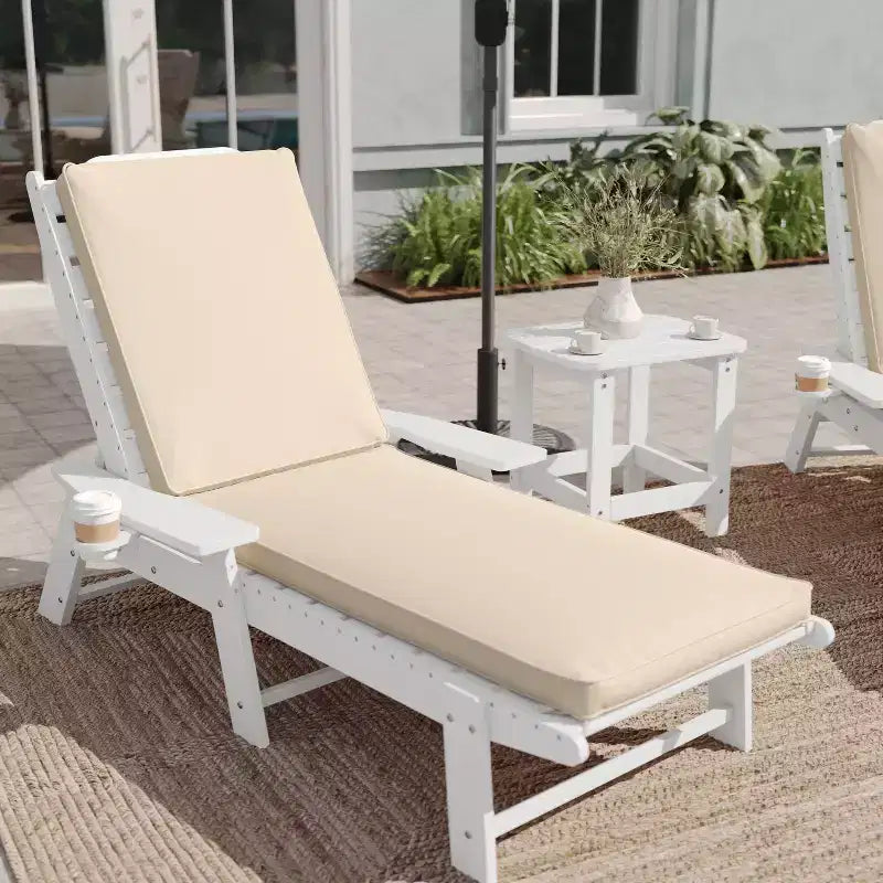 Coussin de chaise longue de patio résistant à l'eau Emma et Oliver