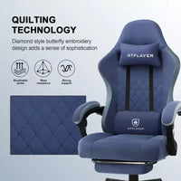 Chaise de jeu GTPLAYER, chaise de bureau en tissu avec accoudoirs liés, chaise d'ordinateur ergonomique