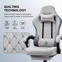 Chaise de jeu GTPLAYER, chaise de bureau en tissu avec accoudoirs liés, chaise d'ordinateur ergonomique