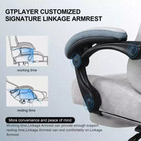 Chaise de jeu GTPLAYER, chaise de bureau en tissu avec accoudoirs liés, chaise d'ordinateur ergonomique