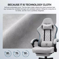 Chaise de jeu GTPLAYER, chaise de bureau en tissu avec accoudoirs liés, chaise d'ordinateur ergonomique