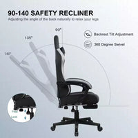 Chaise de jeu GTPLAYER, chaise de bureau en tissu avec accoudoirs liés, chaise d'ordinateur ergonomique