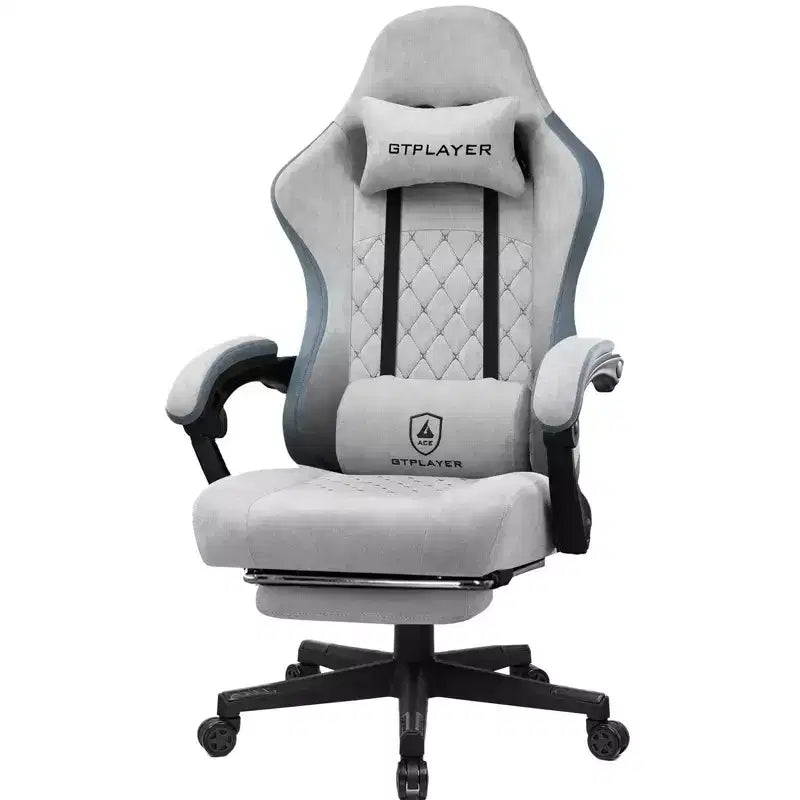 Chaise de jeu GTPLAYER, chaise de bureau en tissu avec accoudoirs liés, chaise d'ordinateur ergonomique